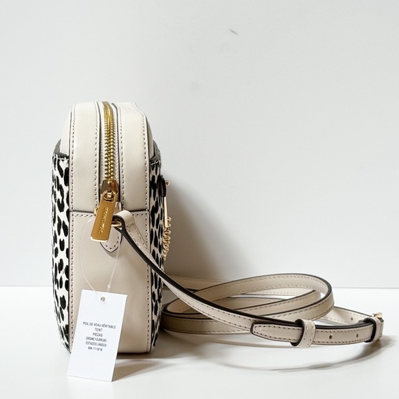 Michael Kors Jet Set Iten Chain Crossbody Bag Light Cream Multi Exotic Hair Calf - Picture 5 of 16